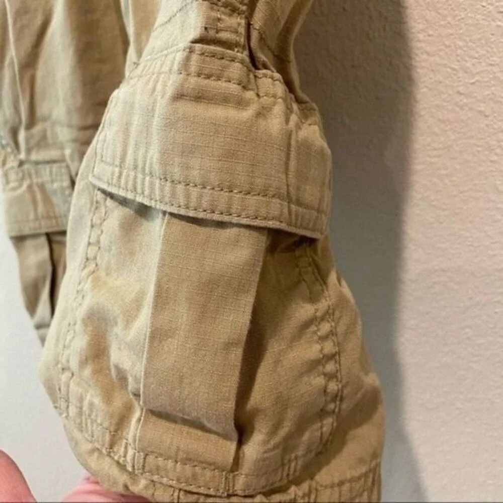 The Childrens Place Cargo Shorts Boys 6 Khaki Excellent Ripstop Adjustable Waist